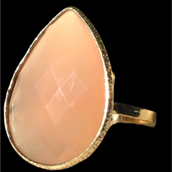 Jacmel Mauritius 925 Gold Tone Sterling Silver Semi Precious Faceted Size 8 - Picture 8 of 15